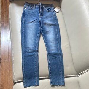 7 For All Mankind High Rise Blue Skinny Jeans